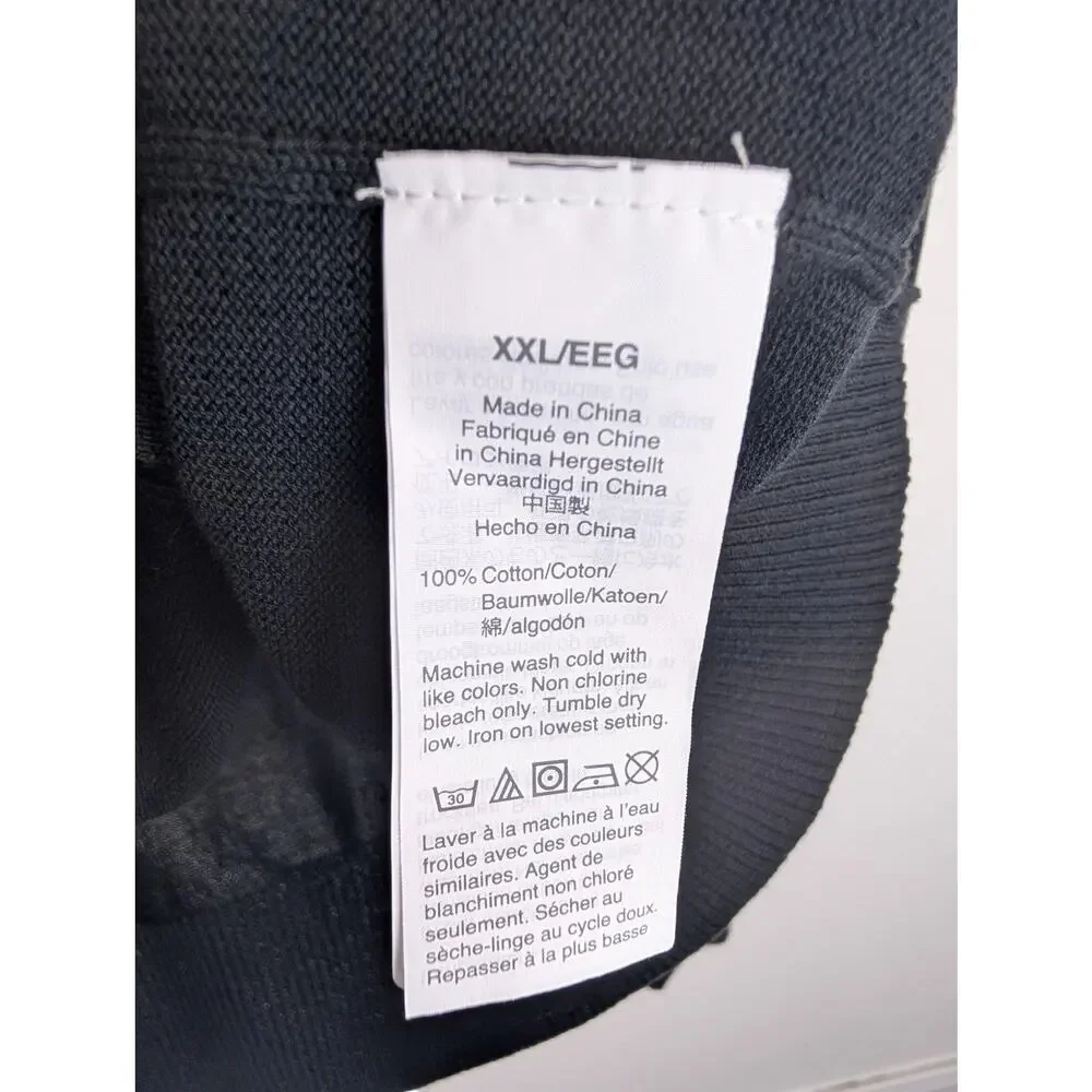 J Crew Jackie Cardigan Sweater Cotton Crepe Preppy Academia Black Size XXL - Picture 8 of 11